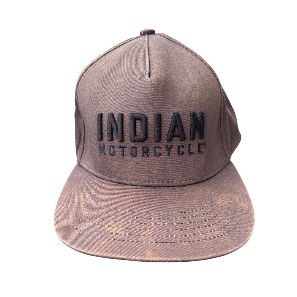 Indian Motorcycle thrashed Brown Cotton One size fitted baseball hat est 1901
